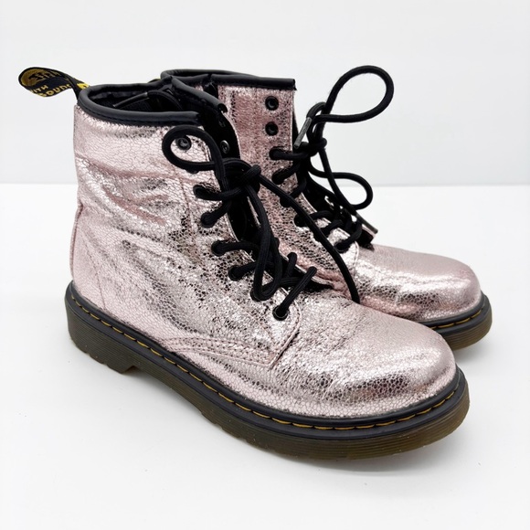 Dr. Martens Shiny Pink Boots - Picture 1 of 7